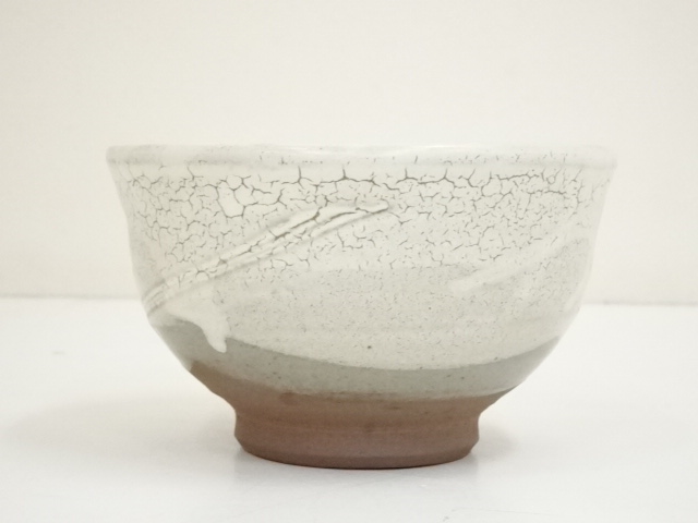 T818 水指 『罅釉』『東原窯 羽柴良一 作』 共箱 茶道具 道具